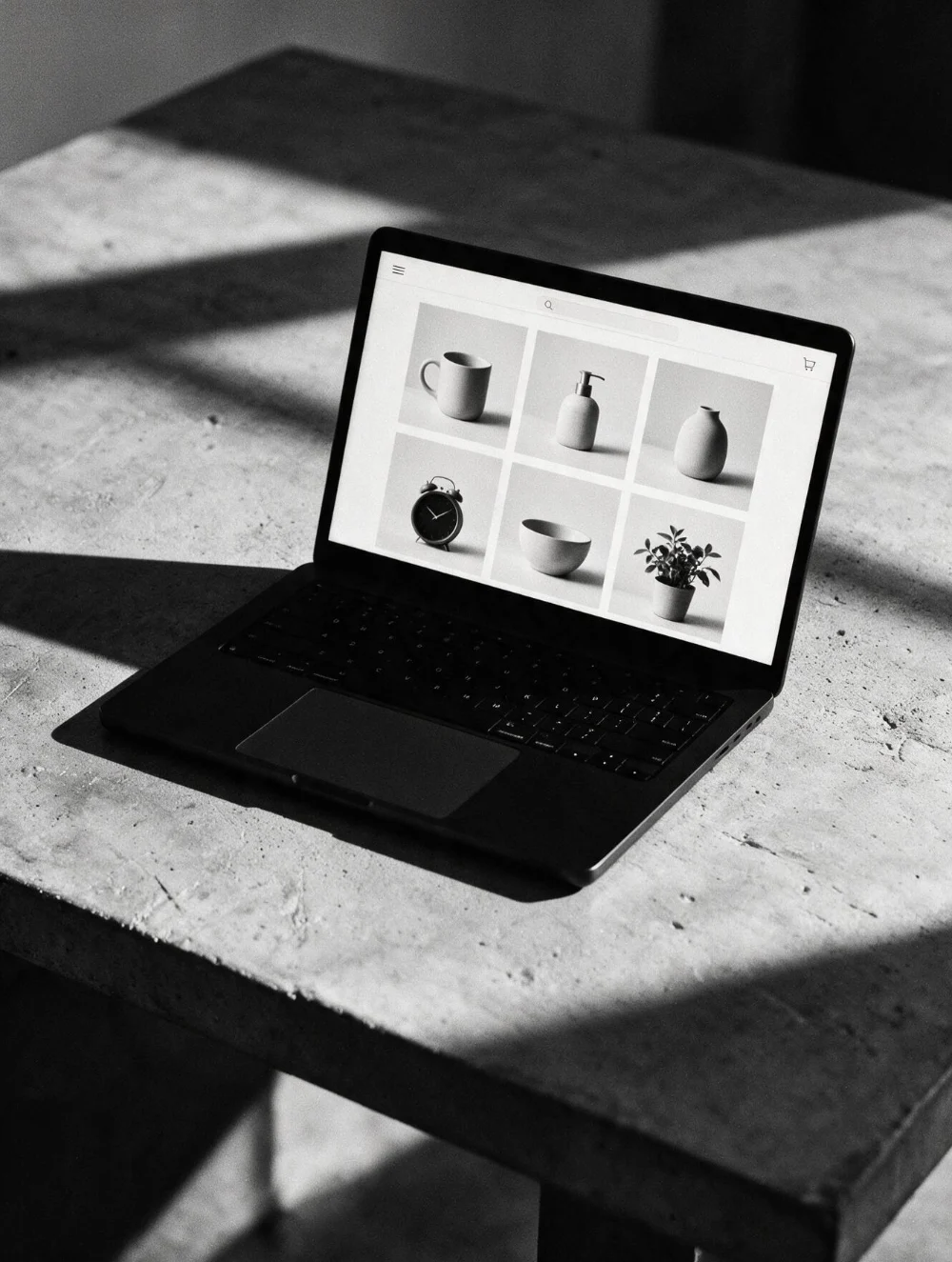 Computadora portátil mostrando una tienda en línea